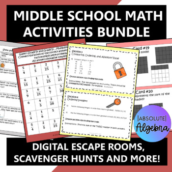Preview of Middle School Math Activities Bundle
