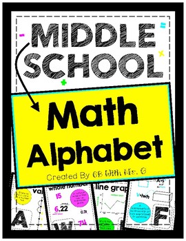 Preview of Middle School Math Alphabet Posters