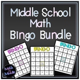 Middle School Math Bingo Math Review Game Bundle