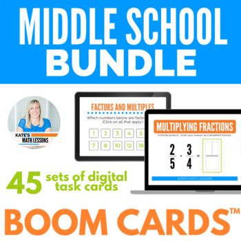 Preview of Middle School Math Boom Cards™ - Bundle of Pre-Algebra Digital Activities