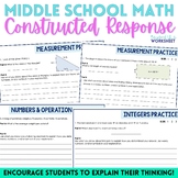 Middle School Math Constructed Response Practice