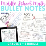 Middle School Math Bullet Notes Bundle