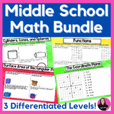 Middle School Math Bundle of Stoplight Activities for 6th 