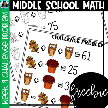 Preview of Middle School Math Challenge Problems Week 9 
