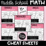 Middle School Math Cheat Sheets BUNDLE