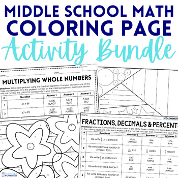 middle school math coloring teaching resources tpt