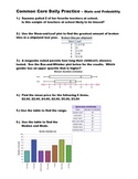 Middle School Math Common Core Daily Practice - Stats and 