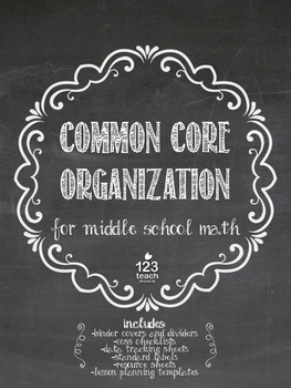 Preview of Middle School Math Common Core Organization Tools
