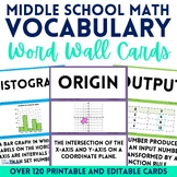 Middle School Math Vocabulary Cards Bundle