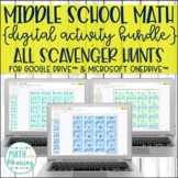 Middle School Math DIGITAL Scavenger Hunt MEGA Bundle for 