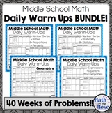 Daily Warm Ups for Middle School Math - BUNDLE