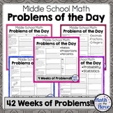 Daily Word Problems for Middle School Math - BUNDLE