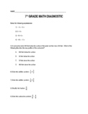 Middle School Math Diagnostic