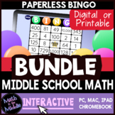 Middle School Math Digital Bingo Bundle - Math Games for G