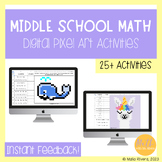 Middle School Math Pixel Art Digital Activities Bundle