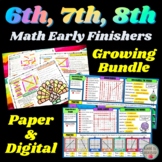 6th, 7th, & 8th Grade Math Early Finishers BUNDLE Great fo