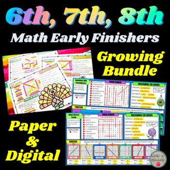 Preview of All 6th, 7th, & 8th Grade Math Early Finishers Bundle