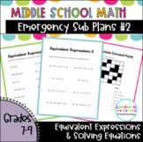 Middle School Math Emergency Sub Plans #2 {Equivalent Expr