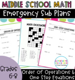 Middle School Math Emergency Sub Plans {Order of Operation