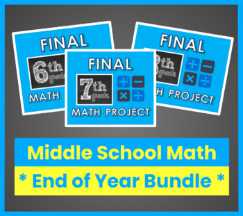 Preview of Middle School Math - End of Year Project BUNDLE!