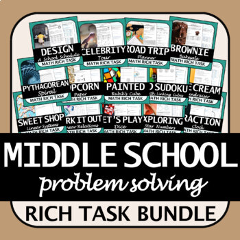 Preview of Middle School Math | Entire Course of Rich Tasks | Engaging Problems | PBL