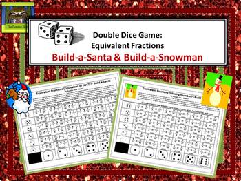Preview of Middle School Math--Equivalent Fractions Game (Holiday Freebie)