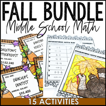 Preview of Middle School Math Fall Activity Pack