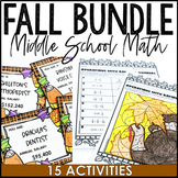 Middle School Math Fall Activity Pack