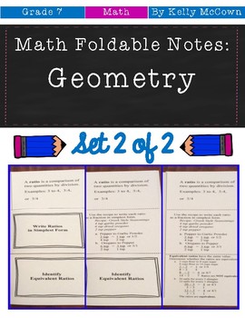 Preview of Middle School Math Foldable Notes: Geometry {Grade 7: Set 2}