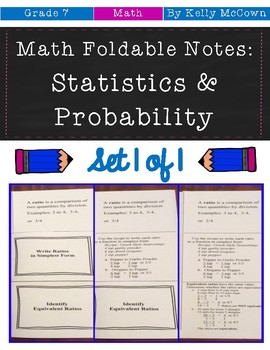 Preview of Middle School Math Foldable Notes: Statistics & Probability {Grade 7}