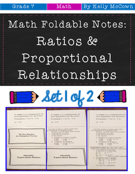 Middle School Math Foldable Notes: Rates & Proportionality