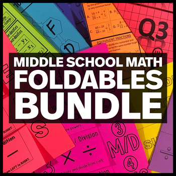 Preview of Middle School Math Foldables Bundle - Interactive Math Notebook Inserts
