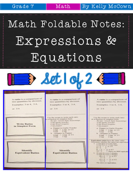 Middle School Math Foldable Notes: Expressions & Equations