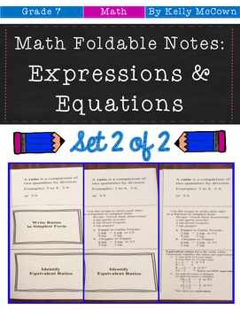Middle School Math Foldable Notes: Expressions & Equations