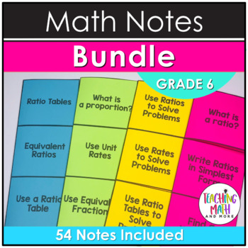Preview of Math Notes 6th Grade BUNDLE
