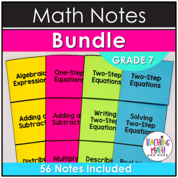 Preview of Math Notes Grade 7 BUNDLE