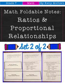 Preview of Middle School Math Foldable Notes Rates and Proportionality Bundle