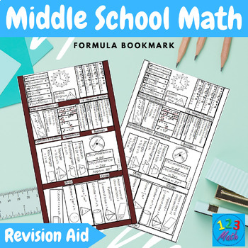 Preview of Middle School Math Formula Bookmark
