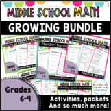 Middle School Math GROWING Bundle {6th Grade 7th Grade 8th Grade}