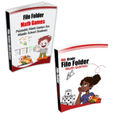 Middle School Math Game Book & 8th Grade File Folder Math 