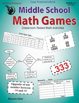 Preview of Middle School Math Games: Classroom-Tested, Fun, Engaging Mathematics Activities