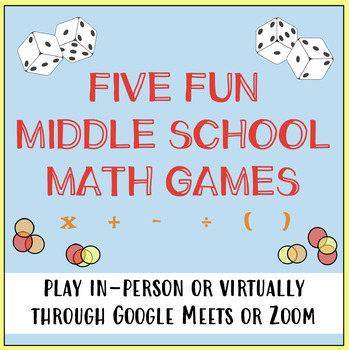Preview of Middle School Math Games for In-Person or Distance Learning (Google Meets/Zoom)