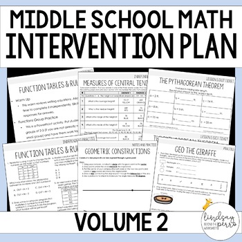 Preview of Intervention Plan for Middle School Math & Geometry (Volume 2)