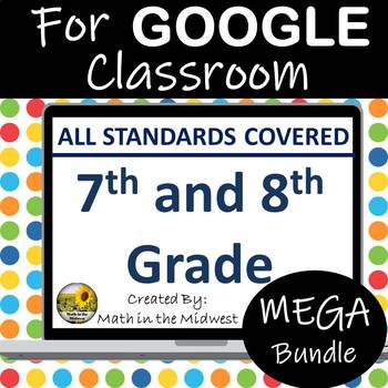 Preview of Middle School Math Google Classroom Bundle - 7th and 8th Grade Digital Learning