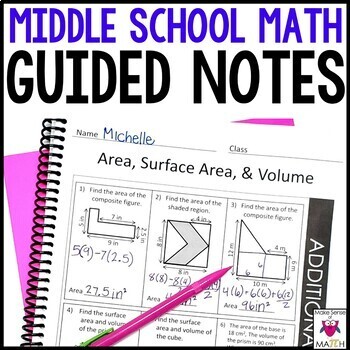 Preview of Middle School Math Guided Notes Bundle