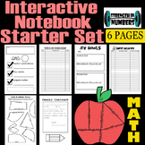 Middle School Math Interactive Notebook Starter Set 6 pages