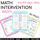 Middle School Math Intervention Basic Skills Binder 85+ Pages