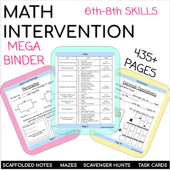 Preview of Middle School Math Intervention Binder BUNDLE - Growing Bundle