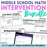 Middle School Math Intervention Bundle | 6th, 7th and 8th 
