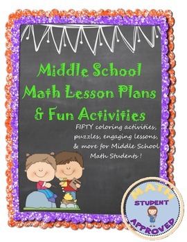 Preview of Middle School Math Lesson Plan, Fun Activities, Projects, Games
